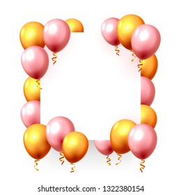 Festive balloon in an empty frame. Vector illustration