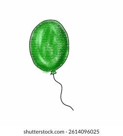 Festive balloons attached to strings, isolated on a white background. Vector