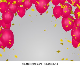 Festive balloons birthday party, children's holiday, feast, fiesta, fete , gala day. , St. Valentine's Day. Festive celebration and gala. Childhood dreams and memories