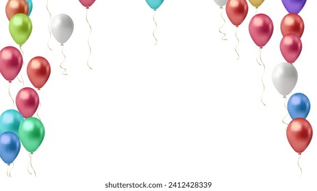 Festive Balloons real transparency. Vector illustration EPS 10