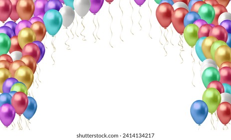 Festive Balloons real transparency. Vector illustration EPS 10