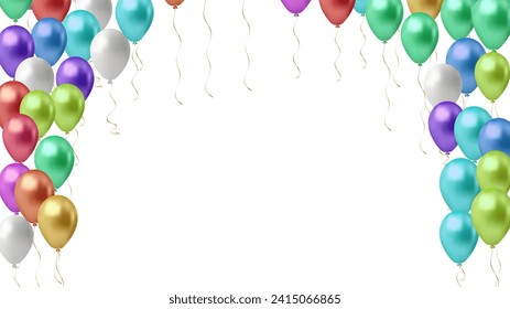 Festive Balloons real transparency. Vector illustration EPS 10