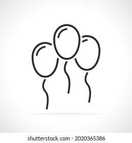 festive balloons thin line icon