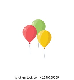 Balões festivos. Vetor 3d isométrico, ícone de cor da web, novo estilo plano. Design criativo ilustração, ideia para infográficos.