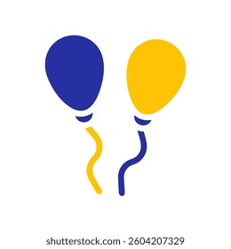 Festive Balloons, Vector Celebration in Blue and Gold