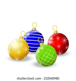 festive balls on a white background,  vector  illustration