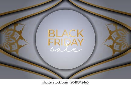 Festive Baner Black Friday in beige color with vintage ornament