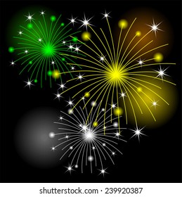 festive banger on a black background,  vector  illustration