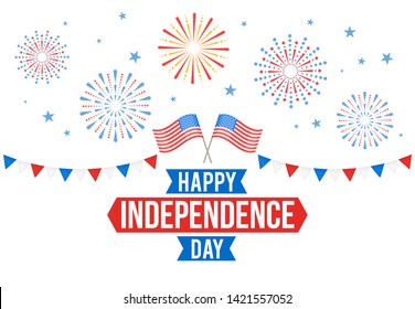 Festive banner for American Independence Day 4th of July. Vector