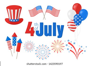 Festive banner for American Independence Day 4th of July. Vector