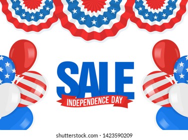 Festive banner for American Independence Day 4th of July. Vector