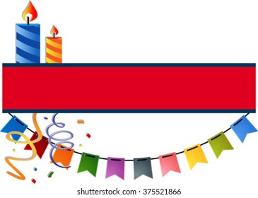 festive banner with candles and flags. EPS 10