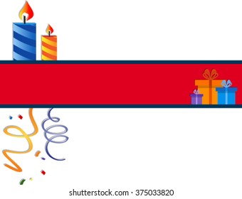 festive banner with candles and gift boxes. EPS 10
