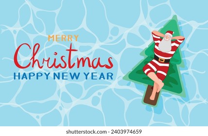 Festive banner for Merry Christmas and Happy New Year with float