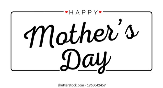 Festive banner for mother's day on a white background. Congratulations on Mother's Day, beautiful text in a frame. Vector banner EPS 10