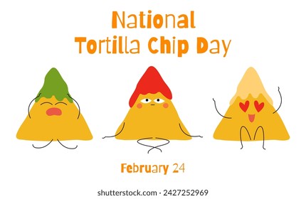 Festive banner for National Tortilla Chip Day with nachos