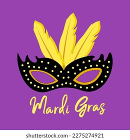 Festive banner on purple Mardi Gras background