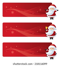Festive banners with little Santas.