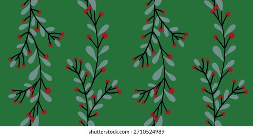 Framboesa festiva Padrão de Vinha Framboesa de inverno