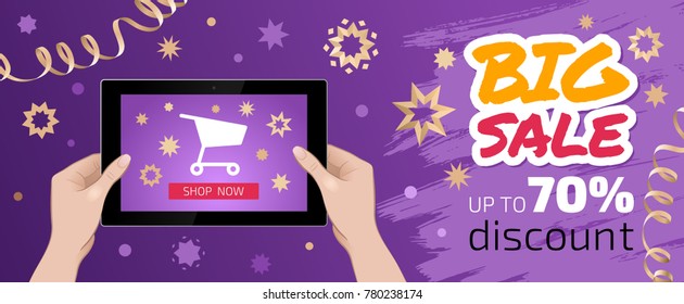 'Festive Big Sale' Graphic Design. Vector template on the subject of Festive Internet Trading / E-Commerce.