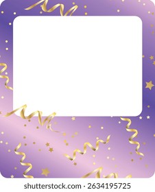 Festive birthday frame vector illustration on white.