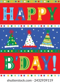 festive birthday greeting card design