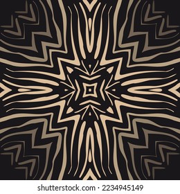 Festive black background with golden snowflake. Vector illustration