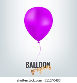 Festive blue balloon. Realistic holidays balloons in a set