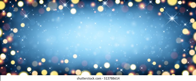 Festive blue luminous background. Vector illustration.