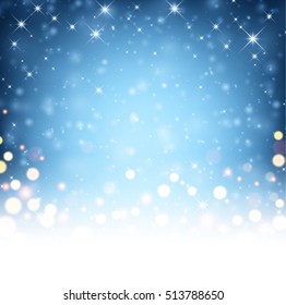 Festive blue luminous background. Vector illustration.