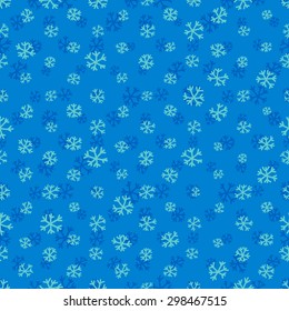 Festive blue seamless pattern with snowflakes
