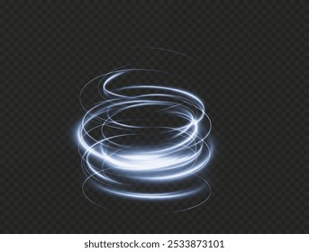 Festive blue stripe on transparent background. blue curl twirl for the holidays. blue colored curve rope. Vector png twirl, line, curve, rope, stripe design element.