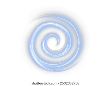 Festive blue stripe on white background. Blue curl twirl for the holidays. Blue colored curve rope. Vector png twirl, line, curve, rope, stripe design element.