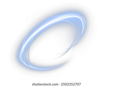 Festive blue stripe on white background. Blue curl twirl for the holidays. Blue colored curve rope. Vector png twirl, line, curve, rope, stripe design element.