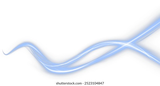 Festive blue stripe on white background. Blue curl twirl for the holidays. Blue colored curve rope. Vector png twirl, line, curve, rope, stripe design element.	
