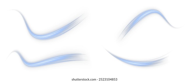 Festive blue stripe on white background. Blue curl twirl for the holidays. Blue colored curve rope. Vector png twirl, line, curve, rope, stripe design element.	
