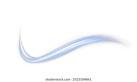 Festive blue stripe on white background. Blue curl twirl for the holidays. Blue colored curve rope. Vector png twirl, line, curve, rope, stripe design element.	
