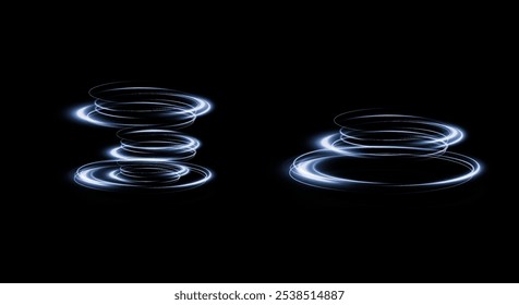 Festive blue stripe on white background. blue curl twirl for the holidays. blue colored curve rope. Vector png twirl, line, curve, rope, stripe design element.	
