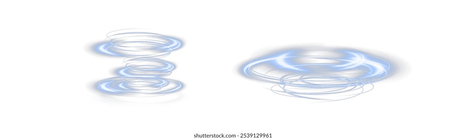 Festive blue stripe on white background. blue curl, twirl for the holidays. blue colored curve rope. Vector png twirl, line, curve, rope, stripe design element.	