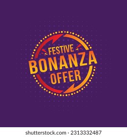 Festive Bonanza Offer, Festival Sale Logo Template Design Vector