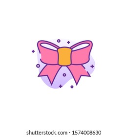 festive bow creative icon. flat multicolored illustration. From christmas icons collection. Isolated festive bow sign on white background