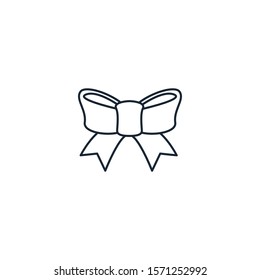 festive bow creative icon. line simple illustration. From christmas icons collection. Isolated festive bow sign on white background