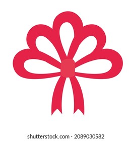 festive bow design over white