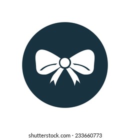 festive bow icon on white background 