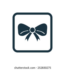 festive bow icon Rounded squares button, on white background 