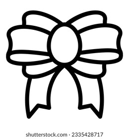 Festive bow line icon. Present decor vector illustration isolated on white. Cute knot outline style design, designed for web and app. Eps 10