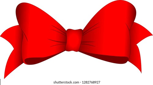 festive bow of red ribbon