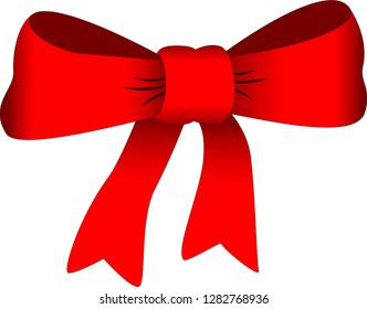 festive bow of red ribbon