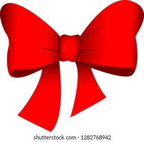 festive bow of red ribbon