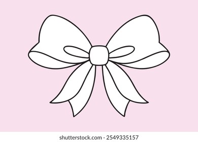 Festive Bow Ribbon Outline Decorative Holiday Gift Tie Vector Free Logo Design Elements